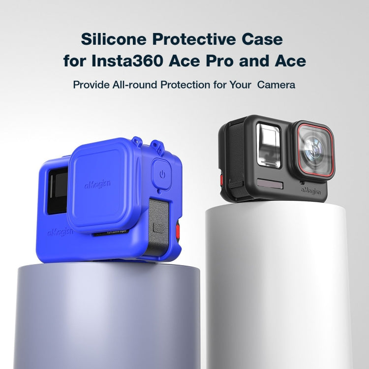 aMagisn Silicone Protection Case Sports Camera Protection Accessories For Insta360 Ace Pro (Blue) - Case & Bags by aMagisn | Online Shopping South Africa | PMC Jewellery | Buy Now Pay Later Mobicred