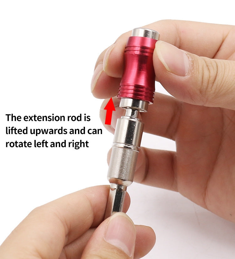 Hexagonal Shank Quick Release Self-Locking Joint Extension Rod Electric Drill Driver Extension Quick Conversion Bits(Silver+Red) - Screwdriver Tools by PMC TechLife | Online Shopping South Africa | PMC TechLife
