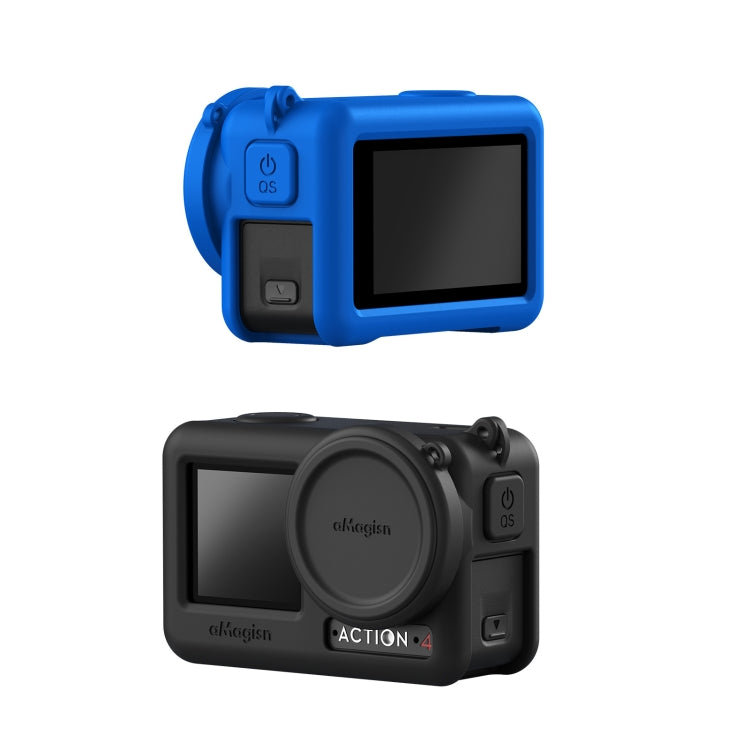 For DJI Osmo Action 4 / 3 aMagisn Silicone Protection Case Camera Protection Accessories(Black) -  by aMagisn | Online Shopping South Africa | PMC Jewellery | Buy Now Pay Later Mobicred