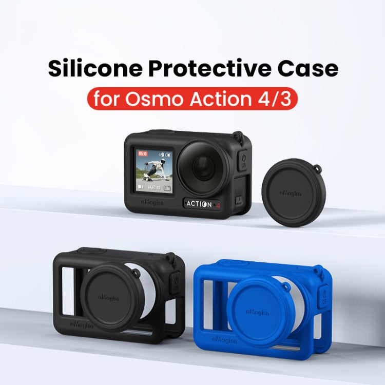 For DJI Osmo Action 4 / 3 aMagisn Silicone Protection Case Camera Protection Accessories(Blue) -  by aMagisn | Online Shopping South Africa | PMC Jewellery | Buy Now Pay Later Mobicred