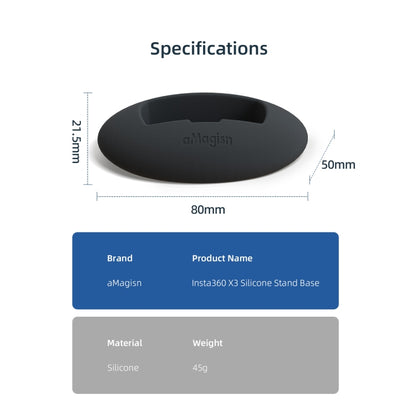 For Insta360 X3 aMagisn Desktop Silicone Base(Black) - Others by aMagisn | Online Shopping South Africa | PMC Jewellery | Buy Now Pay Later Mobicred