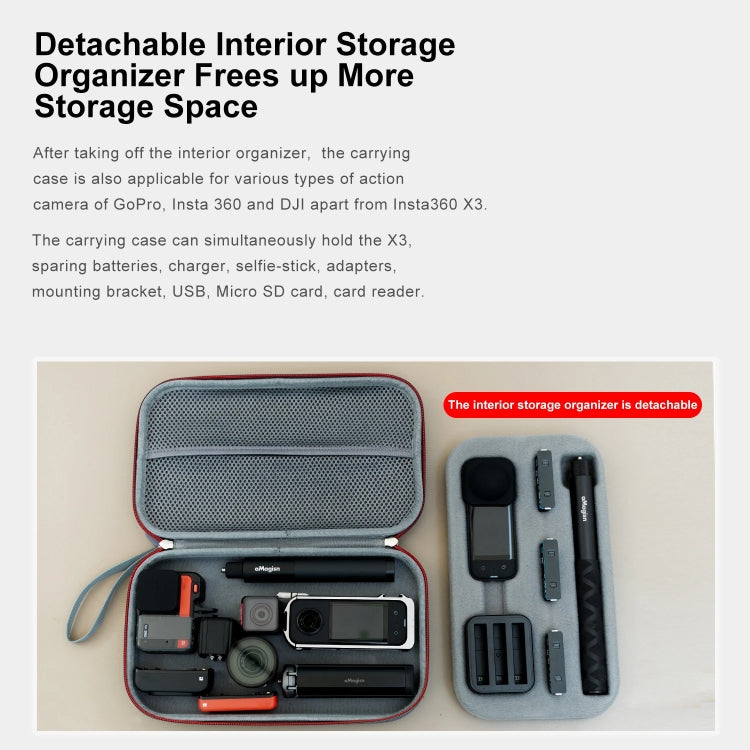 For Insta360 X3 AMagisn Medium Storage Pack Protection Accessories - free shipping - PMC TechLife - Order now!