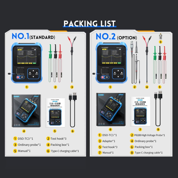 FNIRSI 3 In 1 Handheld Digital Oscilloscope LCR Transistor Tester, Specification: Upgrade - Digital Multimeter by FNIRSI | Online Shopping South Africa | PMC Jewellery | Buy Now Pay Later Mobicred