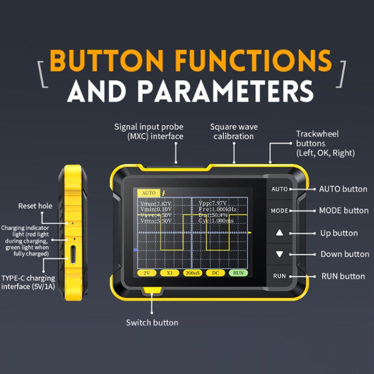 FNIRSI Handheld Small Digital Oscilloscope For Maintenance, Specification: Upgrade - free shipping - PMC TechLife - Order now!