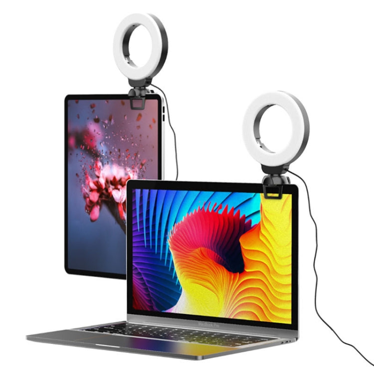 YRing48 4-Inch 48LEDs Laptop Camera Video Conference Live Beauty Ring Fill Light, Spec: Clip with Tripod - Selfie Light by PMC Jewellery | Online Shopping South Africa | PMC Jewellery | Buy Now Pay Later Mobicred