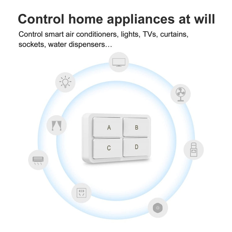 Zigbee Tuya 4-key Situational Remote Control Smart Switch(YSB34) - Smart Switch by PMC Jewellery | Online Shopping South Africa | PMC Jewellery | Buy Now Pay Later Mobicred