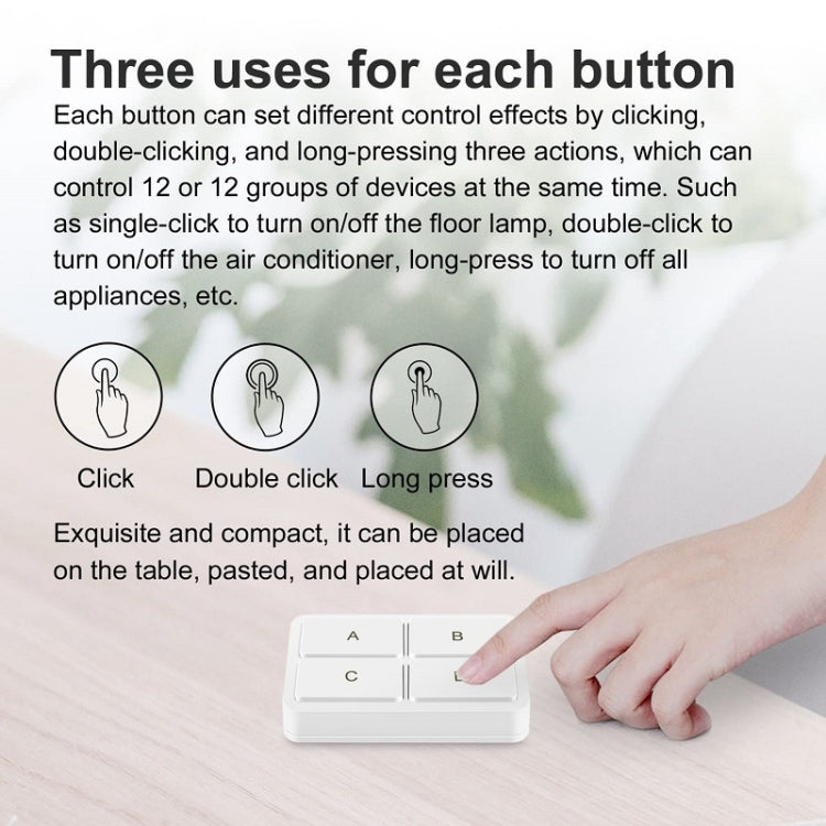 Zigbee Tuya 4-key Situational Remote Control Smart Switch(YSB34) - Smart Switch by PMC TechLife | Online Shopping South Africa | PMC TechLife | Buy Now Pay Later Mobicred