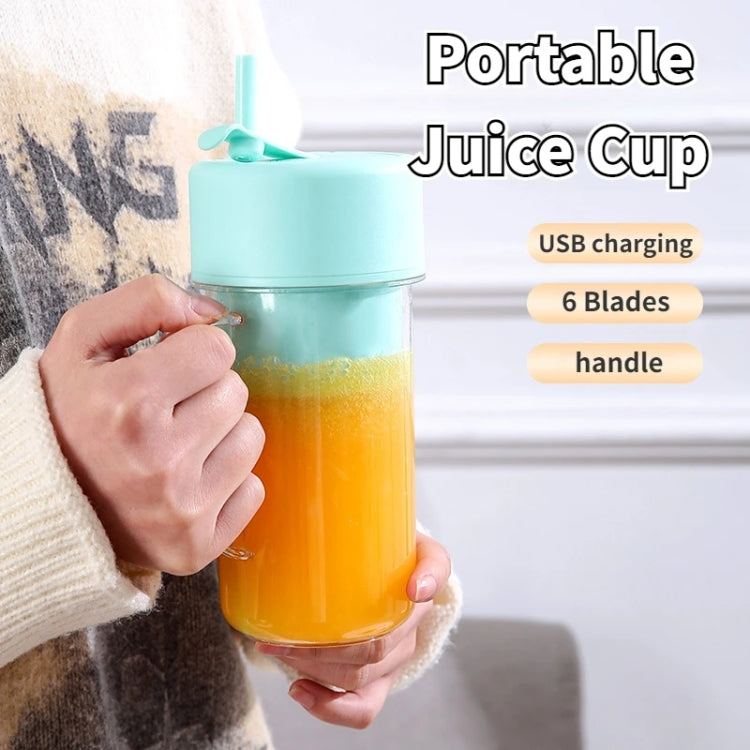 420ml 6 Blades Straw Juice Cup USB Charging Portable Fruit Juicer Smoothie Maker(Green) - free shipping - PMC TechLife - Order now!