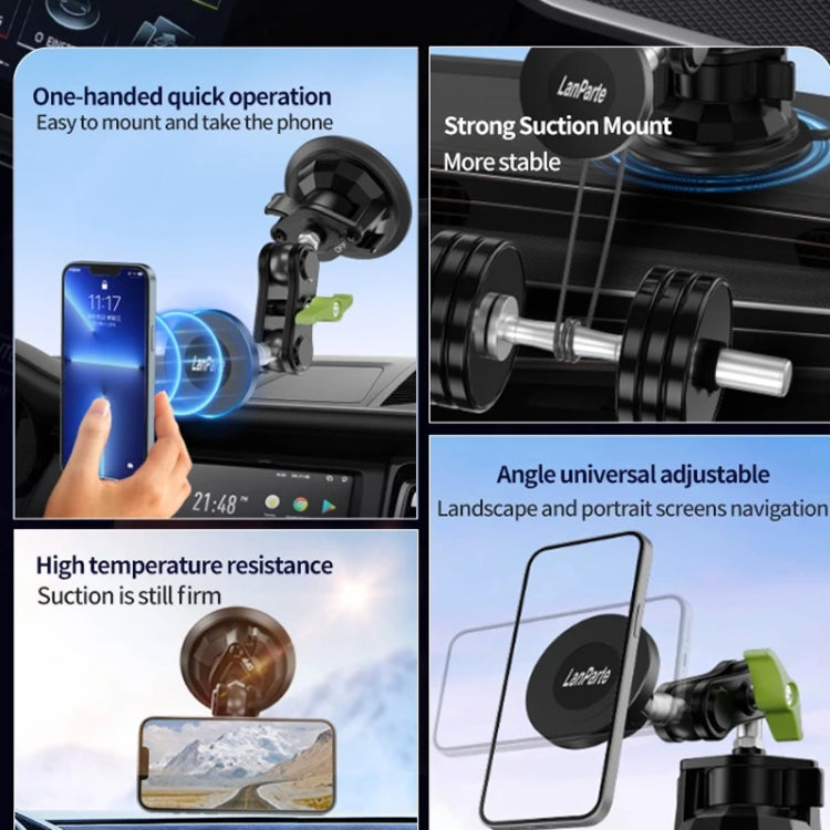 Lanparte Magnetic Car Phone Holder Adjustable Suction Cup Navigation Stand RBA-M01NLB - Car Holders by Lanparte | Online Shopping South Africa | PMC Jewellery | Buy Now Pay Later Mobicred