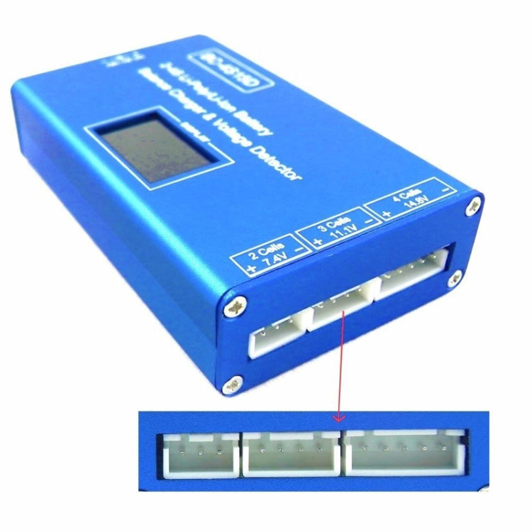 Li-Ion Battery LED Digital Display Balance Charging Case With Power Supply, US Plug(Blue) - Charger & Converter by PMC TechLife | Online Shopping South Africa | PMC TechLife | Buy Now Pay Later Mobicred