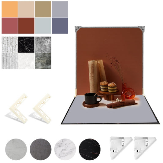 2pcs 40cm Double-Sided Background Board + 7pcs Backdrop Paper Photography Props Set, Spec: Set 1 - Solid Color by PMC Jewellery | Online Shopping South Africa | PMC Jewellery | Buy Now Pay Later Mobicred