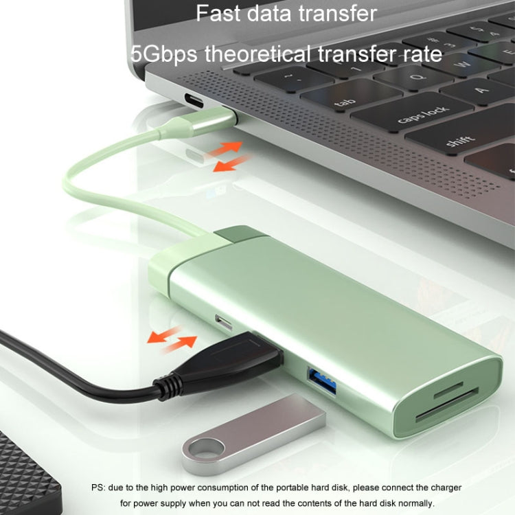 BS7A 7 In 1 Type-C Docking Station Multi-Function USB Hub Docking Station Converter(Pink) - USB HUB by PMC Jewellery | Online Shopping South Africa | PMC Jewellery | Buy Now Pay Later Mobicred