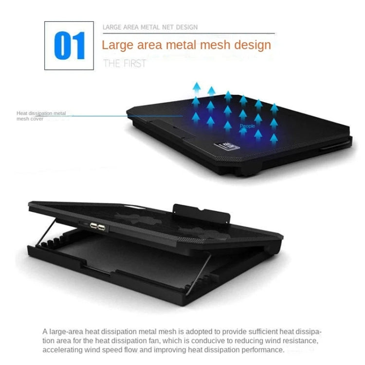 NUOXI S200C Laptop Silent Radiator Multi-level Adjustable Metal Bracket Base(Blue) - free shipping - PMC Jewellery - Order now!