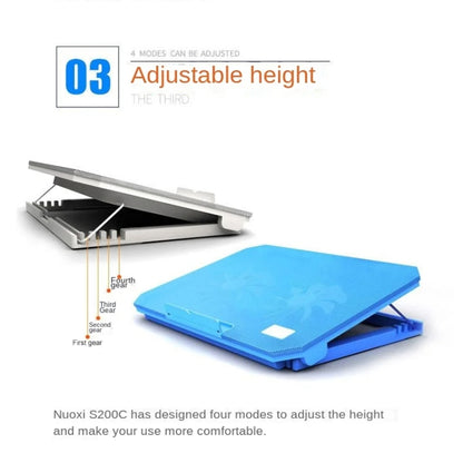 NUOXI S200C Laptop Silent Radiator Multi-level Adjustable Metal Bracket Base(Blue) - Cooling Pads by NUOXI | Online Shopping South Africa | PMC Jewellery | Buy Now Pay Later Mobicred