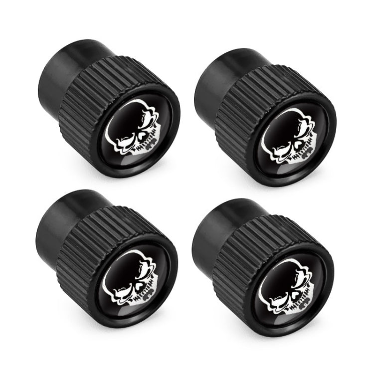 4pcs /Set Skeleton Car Tire Universal Aluminum Valve Cap(Black) - Tire Valve Caps by PMC TechLife | Online Shopping South Africa | PMC TechLife | Buy Now Pay Later Mobicred