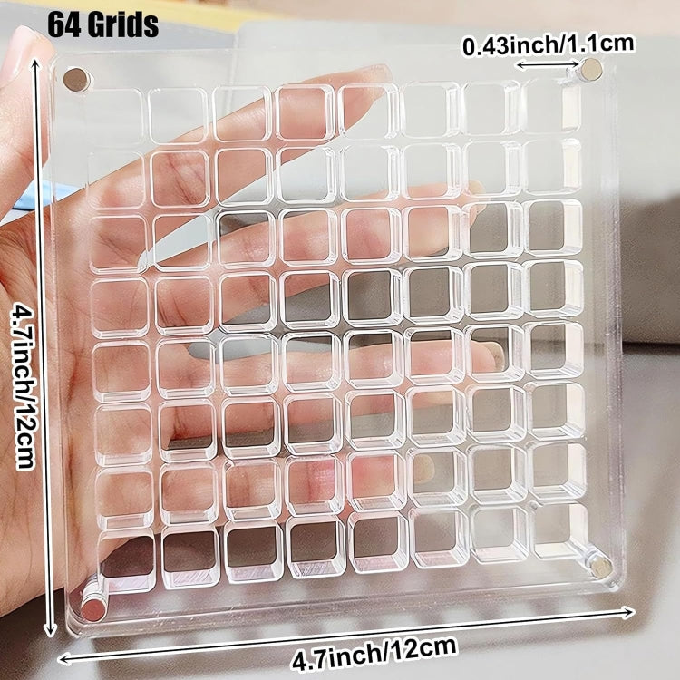 64 Grids Acrylic Magnetic Seashell Storage Display Box Beads Jewelry Nail Art Storage Box - Jewelry Storages by PMC Jewellery | Online Shopping South Africa | PMC Jewellery