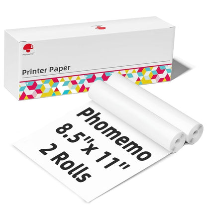 Phomemo 2 Rolls Letter Thermal Paper Use With M08F Printer Holder For M832/M833/M834/M835/P831/Q302 Printer - Printer Accessories by Phomemo | Online Shopping South Africa | PMC Jewellery | Buy Now Pay Later Mobicred