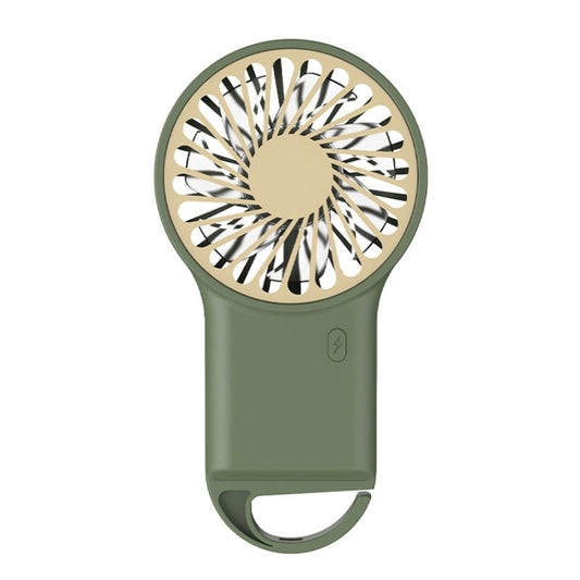 Handheld Foldable Desktop USB Rechargeable Mini Fan Mountaineering Hook Mute Fan(Olive Green) - Electric Fans by PMC Jewellery | Online Shopping South Africa | PMC Jewellery | Buy Now Pay Later Mobicred