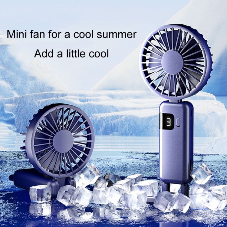 Portable Digital Display Hanging Neck Mute Small Fan USB Charging Handheld Foldable Fan(White) - free shipping - PMC TechLife - Order now!