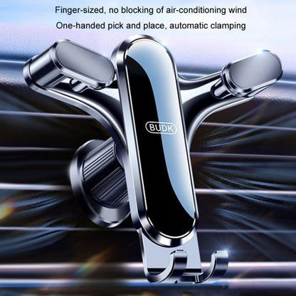 BUDK Triangle Gravity Sensor Car Phone Bracket Car Air Vent Navigation Holder, Model: Bent Suction Cup Base Model - Car Holders by BUDK | Online Shopping South Africa | PMC Jewellery | Buy Now Pay Later Mobicred