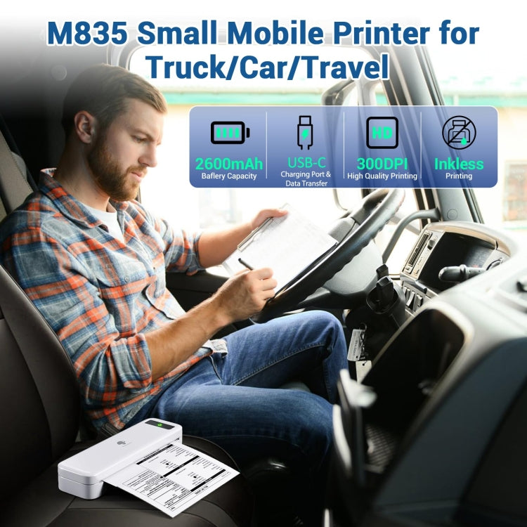 Phomemo M835  Wireless Bluetooth Thermal Printer Support Multi-Size Thermal Paper - free shipping - PMC TechLife - Order now!