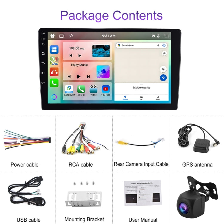 7 inch 6+128G Android Universal HD Large Screen Car Bluetooth Player Android GPS Navigation Integrated Machine(Standard+AHD Camera) - Car MP3 & MP4 & MP5 by PMC TechLife | Online Shopping South Africa | PMC TechLife | Buy Now Pay Later Mobicred