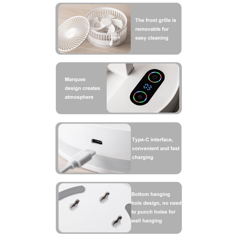 F200 Foldable Remote Control Wall-mounted Fan LED Light Desktop Rotating Fan, Color: Regular Model - Electric Fans by PMC TechLife | Online Shopping South Africa | PMC TechLife | Buy Now Pay Later Mobicred
