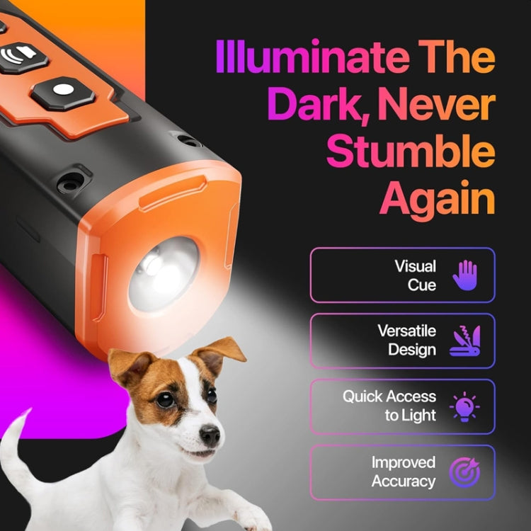 Three-head Dog Driver Lighting Flashing High Power Ultrasonic Dog Repeller(Black Orange) - Training Aids by PMC Jewellery | Online Shopping South Africa | PMC Jewellery | Buy Now Pay Later Mobicred
