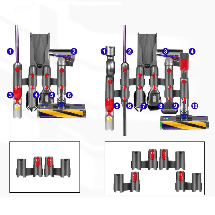 For Dyson V7 V8 V10 V11 V12 V15 Vacuum Cleaner Storage Rack Extension Bracket 1pair - Other Accessories by PMC TechLife | Online Shopping South Africa | PMC TechLife