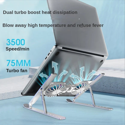 C9 Pro RGB Ambient Light Foldable Fan Cooling Laptop Aluminum Alloy Heightening Stand, Color: Gray - Laptop Stand by PMC Jewellery | Online Shopping South Africa | PMC Jewellery | Buy Now Pay Later Mobicred