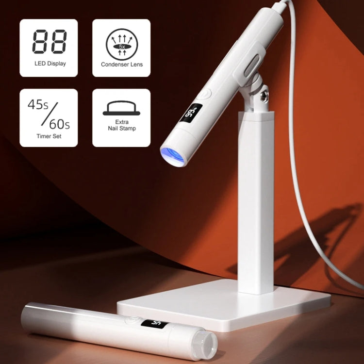 Rechargeable Mini UV Led Lamp for Nails Gel Dry With 360 Degree Rotating Stand(White) - Nail Dryers by PMC Jewellery | Online Shopping South Africa | PMC Jewellery | Buy Now Pay Later Mobicred