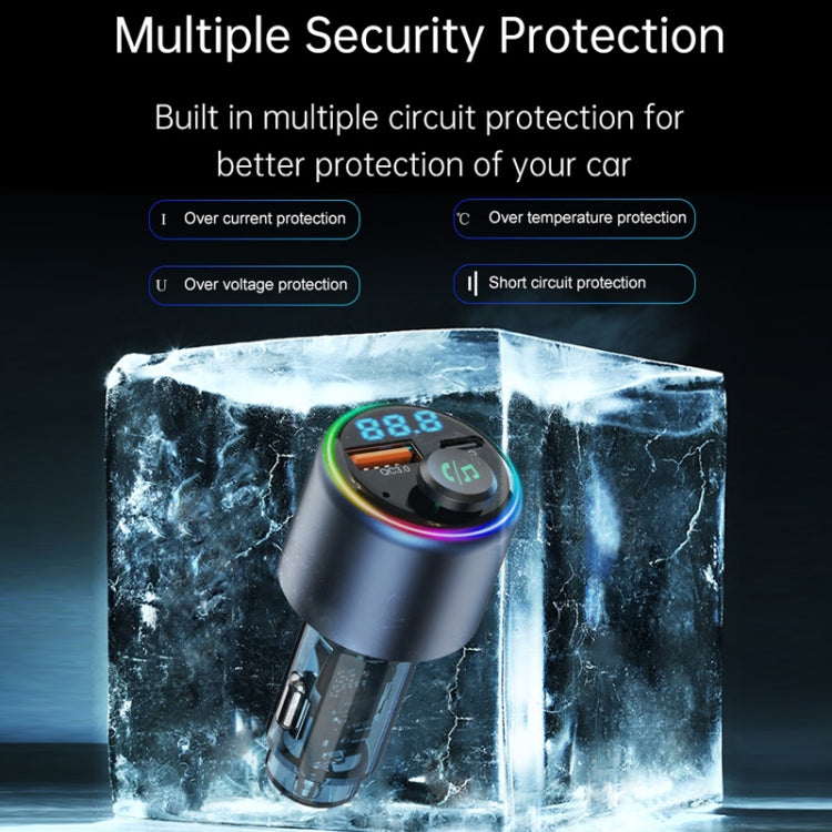 48W Car Bluetooth MP3 Player with Fast Charging(Black) - Bluetooth Car Kits by PMC TechLife | Online Shopping South Africa | PMC TechLife | Buy Now Pay Later Mobicred