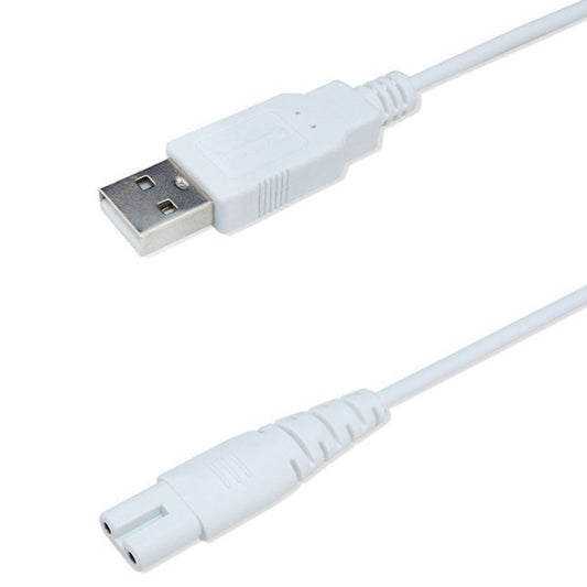 1.25m For Shaver / Water Refill Device USB TTo 8-Figure Tail Charging Cable Power Cord(White) - Accessories by PMC Jewellery | Online Shopping South Africa | PMC Jewellery | Buy Now Pay Later Mobicred