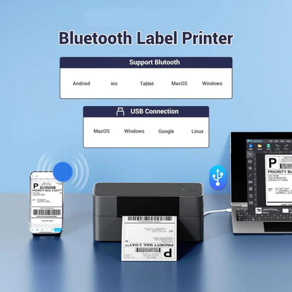 Phomemo PM245-BT Bluetooth Shipping Label Printer Support Labels Width  1- 4.6 Inch(UK Plug) - Printer by Phomemo | Online Shopping South Africa | PMC Jewellery | Buy Now Pay Later Mobicred