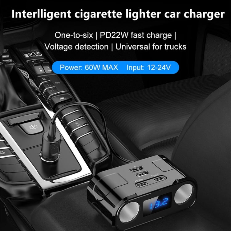 One to Four Car Charger Multifunctional Adapter Expansion Port - Car Charger by PMC TechLife | Online Shopping South Africa | PMC TechLife | Buy Now Pay Later Mobicred