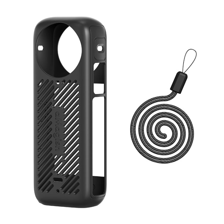 For Insta360 X4 AMagisn Silicone Protective Cover Body Case Black - Case & Bags by aMagisn | Online Shopping South Africa | PMC Jewellery