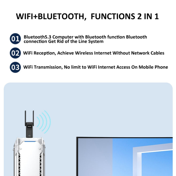 COMFAST CF-943F 900Mbps Wifi6 Bluetooth Network Card 2.4G/5G USB Adapter - USB Network Adapter by COMFAST | Online Shopping South Africa | PMC Jewellery | Buy Now Pay Later Mobicred