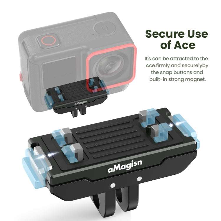 AMagisn Metal Magnetic Quick Release + Top Cover, For Insta360 Ace / Ace Pro / X3 / X2 / GoPro HERO12 Black - Mount & Holder by aMagisn | Online Shopping South Africa | PMC Jewellery | Buy Now Pay Later Mobicred