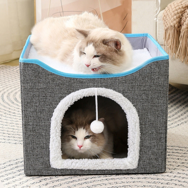 Multifunctional Sisal Cats Scratching Board Foldable Pet Bed(Navy Blue) - Beds by PMC TechLife | Online Shopping South Africa | PMC TechLife | Buy Now Pay Later Mobicred