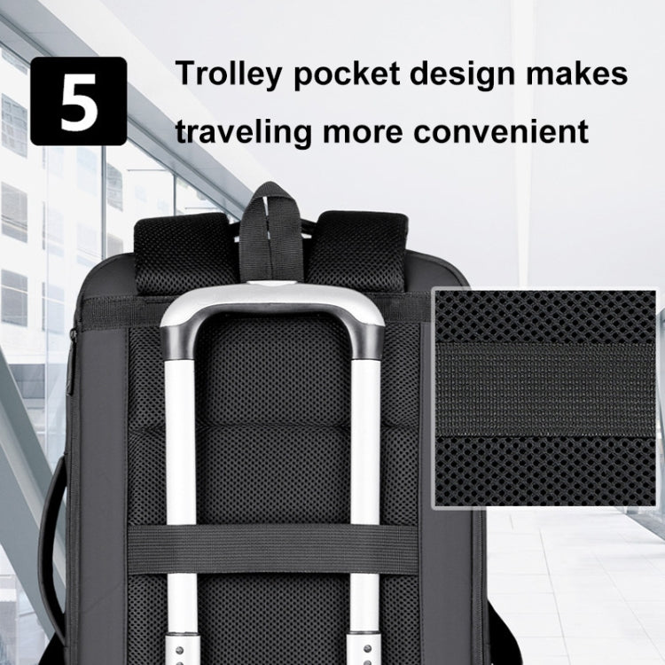 Expandable Business Waterproof Laptop Backpack With USB Port(Grey) - Backpack by PMC Jewellery | Online Shopping South Africa | PMC Jewellery | Buy Now Pay Later Mobicred