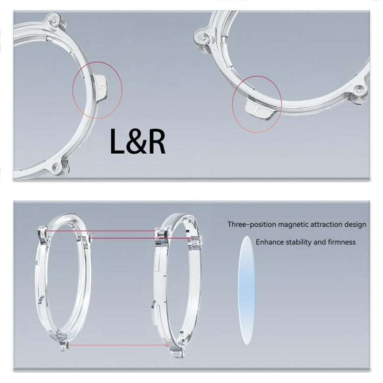 For Meta Quest 3 VR Magnetic Eyeglasses Frame, Spec: L&R Frame Transparent - VR Accessories by PMC TechLife | Online Shopping South Africa | PMC TechLife | Buy Now Pay Later Mobicred