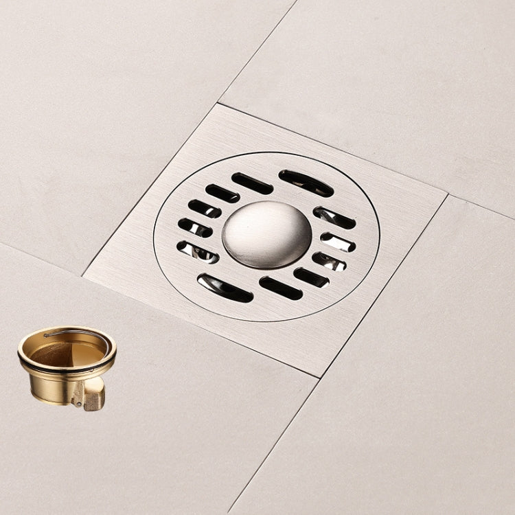 All Copper Brushed Anti-Odor Floor Drain Gravity Copper Core Bathroom Floor Drain, Specification: Round Straight Strip Dual Use - Drain Strainers by PMc TechLife | Online Shopping South Africa | PMc TechLife | Buy Now Pay Later Mobicred