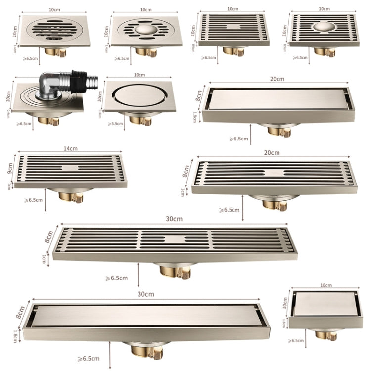 All Copper Brushed Anti-Odor Floor Drain Gravity Copper Core Bathroom Floor Drain, Specification: Round Invisible - Drain Strainers by PMc TechLife | Online Shopping South Africa | PMc TechLife | Buy Now Pay Later Mobicred