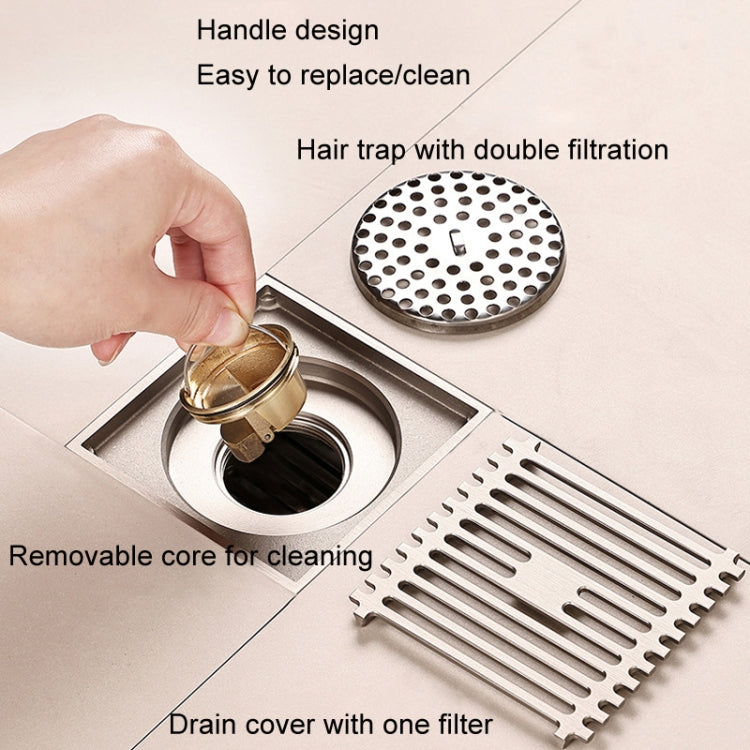 All Copper Brushed Anti-Odor Floor Drain Gravity Copper Core Bathroom Floor Drain, Specification: Sealed for Washing Machine - Drain Strainers by PMc TechLife | Online Shopping South Africa | PMc TechLife | Buy Now Pay Later Mobicred