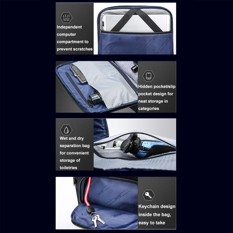 Bopai 61-91911 Large Capacity Business Waterproof Laptop Backpack With USB+Type-C Port(Black) - free shipping - PMC Jewellery - Order now!