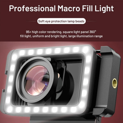 APEXEL 15X  Macro Lens With LED Fill Light Phone Holder Clamp - Macro & Wide-angle by APEXEL | Online Shopping South Africa | PMC Jewellery | Buy Now Pay Later Mobicred