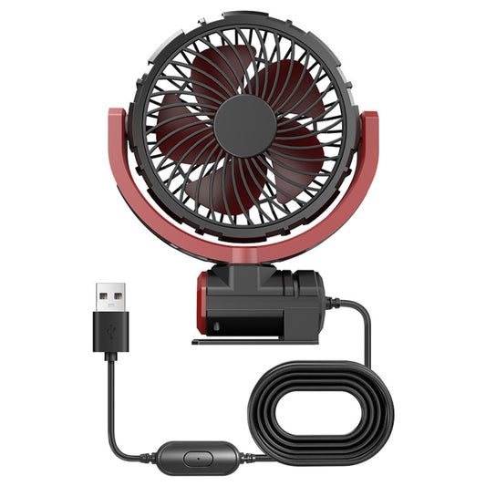 Car Foldable Steering USB Single-Head Fan(Black Red) - Heating & Fans by PMC Jewellery | Online Shopping South Africa | PMC Jewellery | Buy Now Pay Later Mobicred