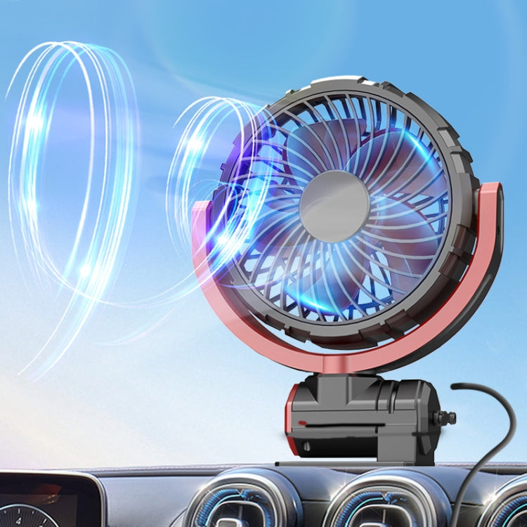 Car Foldable Steering USB Single-Head Fan(Black Red) - free shipping - PMC TechLife - Order now!