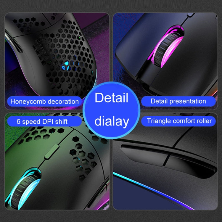 XUNSVFOX XYH90 Wired Hollow Hole Mouse RGB Illuminated Macro Programming Gaming Mouse(Black) - free shipping - PMC Jewellery - Order now!