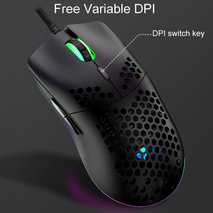 XUNSVFOX XYH90 Wired Hollow Hole Mouse RGB Illuminated Macro Programming Gaming Mouse(Black) - free shipping - PMC Jewellery - Order now!